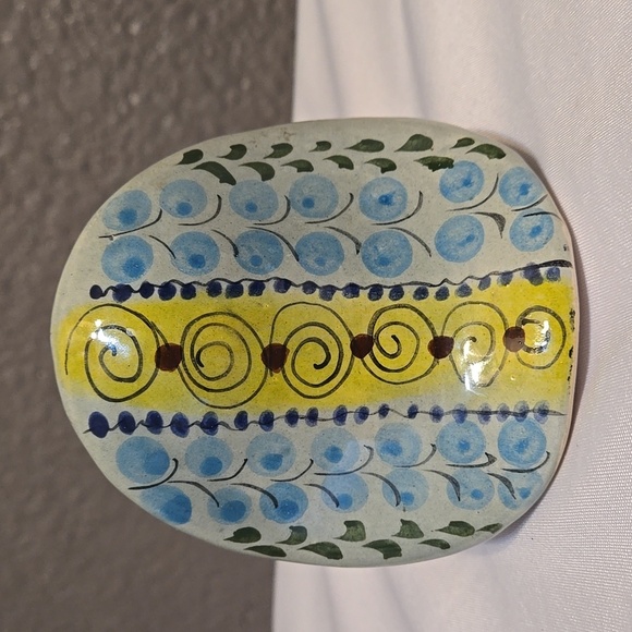 Tonala Mexican Pottery, Owl, Medium sized, Signed, Blue, Handmade, Hand painted - Picture 5 of 11